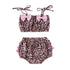 Summer girls leopard-print suspenders swimsuit